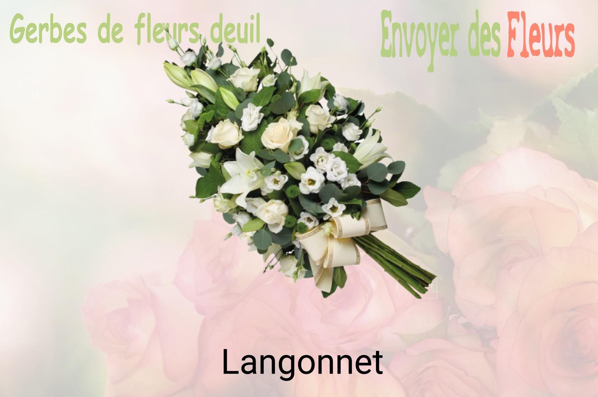 Gerbe de fleurs de deuil livrée à Langonnet